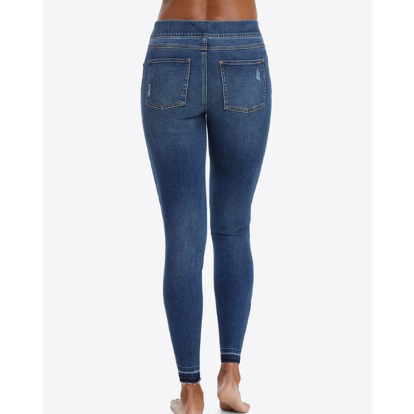 Spanx Distressed Ankle Skinny Jeans NWT Medium Wash Size Small - Picture 2 of 12